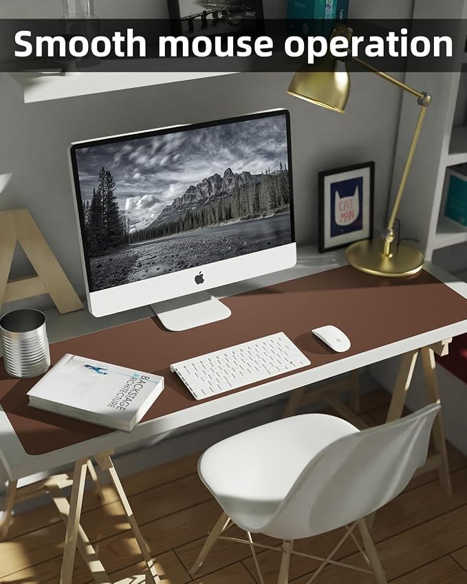Large Leather Desk Pad Protector, Office Mat, Mouse Pad, Non-Slip Blotter - Image 4