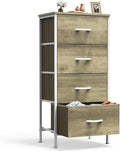DUMOS Nightstand with 4 Drawers Bedside Table with Removable Fabric Bins Sturdy by DumosLifestyle