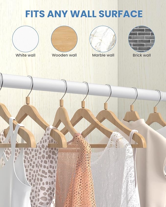 3 PACK Closet Rods for Hanging Clothes, 17 to 28 Inches Stepless Adjustable - Image 6