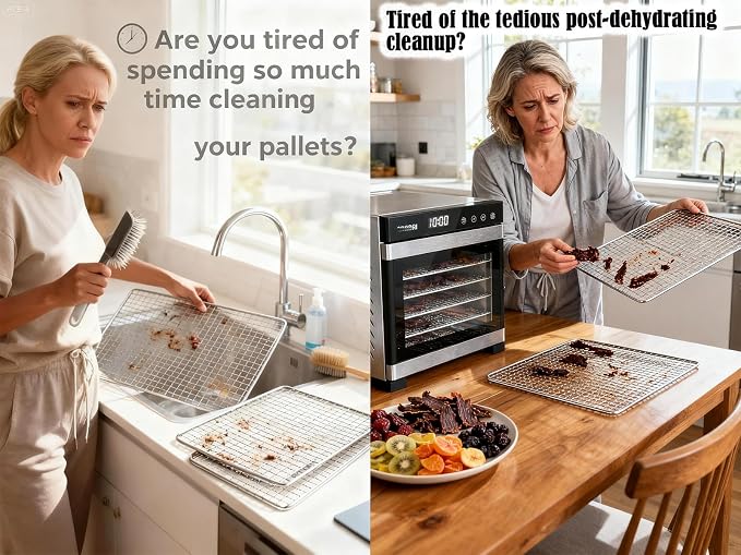 Non-Stick Silicone Dehydrator Liners: 11.4x11.4 inch Fit Cercker/CE-12 - Image 2