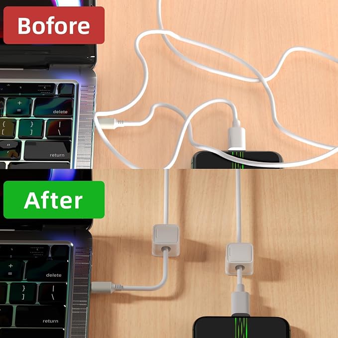 18 Pack Magnetic Cord Organizer Holder, Strong Adhesive Desk Cable Management - Image 8