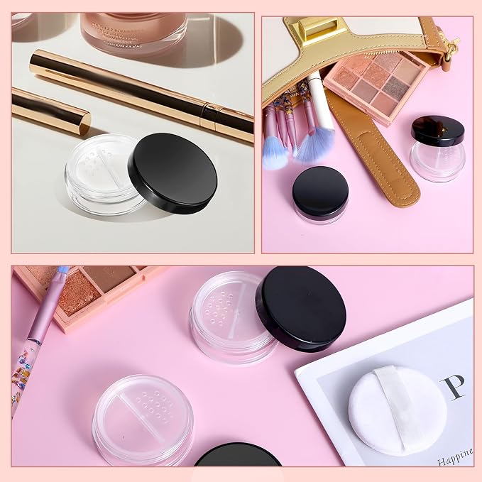 4pcs 10ml/0.34oz Plastic Empty Travel Small Loose Powder Compact Refillable - Image 7