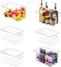 MOONEDGE 6 Pack Large Plastic Storage Bins, Pantry Storage by MOONEDGE