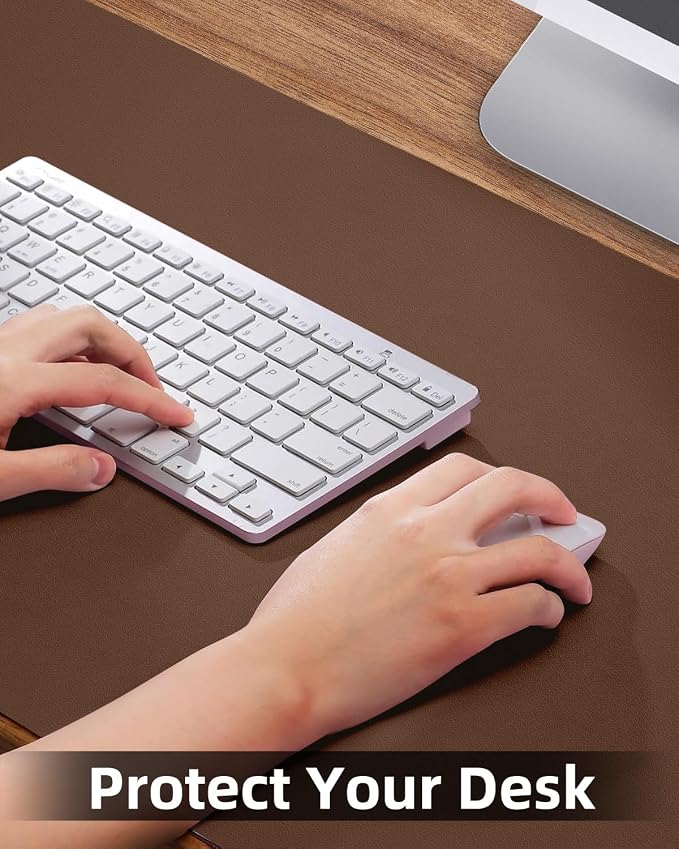 Leather Desk Pad Protector, Mouse Pad, Non-Slip PU Leather Desk Blotter - Image 3