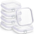 Sanwuta 6 Pcs Clear Hard Zipper Case Hard Plastic Zipper Pouches Transparent by Sanwuta