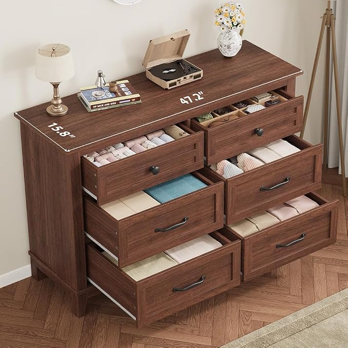 GarveeHome 6 Dresser for Bedroom, 47 in Wide Drawer Dresser - Image 3