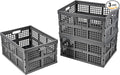 3-Pack Plastic Collapsible Storage Crates-30L, Foldable Plastic Crates by Aebeky