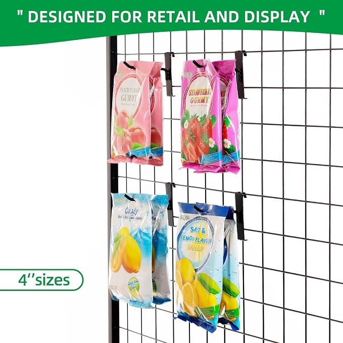 Gridwall Hooks 4 Inch, 100 Pack Grid Wall Hooks, Grid Panel Hooks and Hangers - Image 3