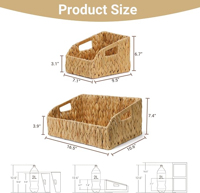 Wicker Baskets for Organizing, Pantry Baskets - Image 2