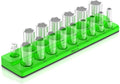 Olsa Tools Magnetic Socket Organizer | 1/2-inch Drive | SAE | Green | Holds 16 by OlsaTools