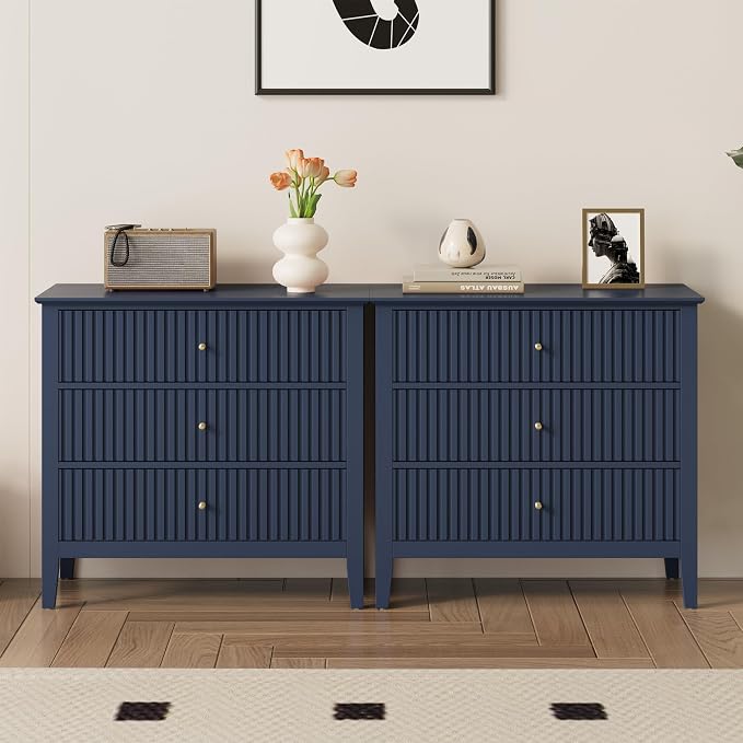 RoyalCraft 32" Large Nightstand, Fluted Painted Wood Dresser - Image 8