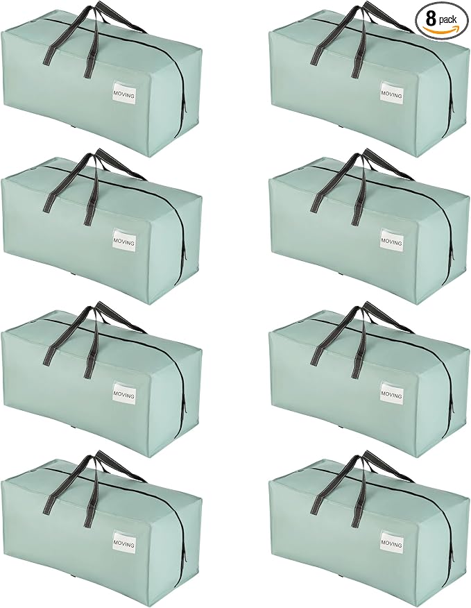 VENO 8 Pack Moving Bags w/Backpack Straps, Heavy Duty, Moving Boxes Alternative by Veno