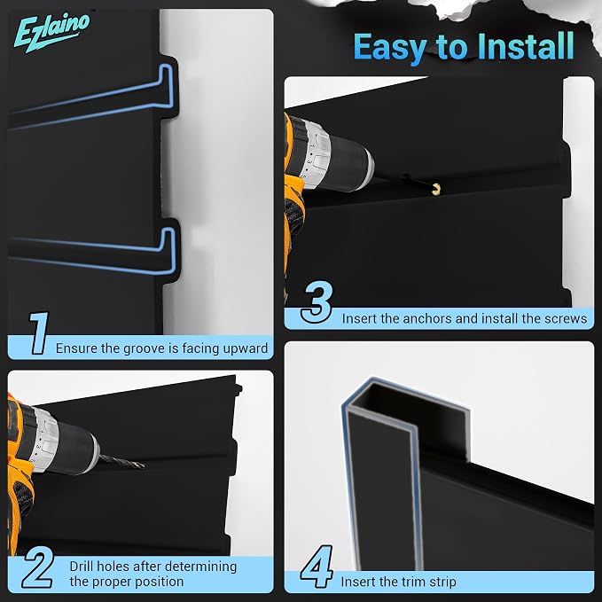 Ezlaino PVC Slat Wall Paneling 4FT x 2FT- Thickened & Durable, Waterproof - Image 5