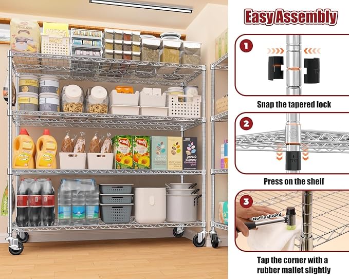 PrimeZone 4 Tier 55.5" Wx24 Dx76 H Wire Shelving - Image 4