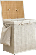 Laundry Hamper with Lid, 39.6 Gallon Large Laundry Basket 2 Removable Liner Bags by Hiagnete