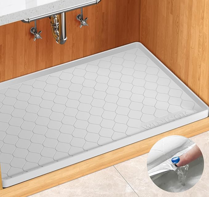 Silicone Under Sink Mat 25" x 22", kitchen Essentials and Gadgets, Shelf liner by Winisok