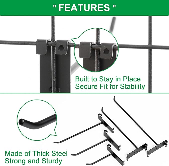 8 Inch Gridwall Hooks, Grid Panel Hanging Hooks - Image 3