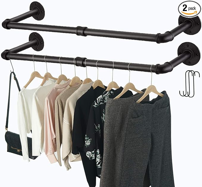 Industrial Pipe Clothes Rack by Crehomfy