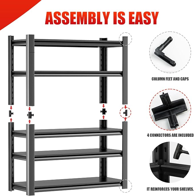 Metal Garage Shelving Unit, 5 Tier Heavy Duty Storage Shelf, and Industrial Use - Image 7