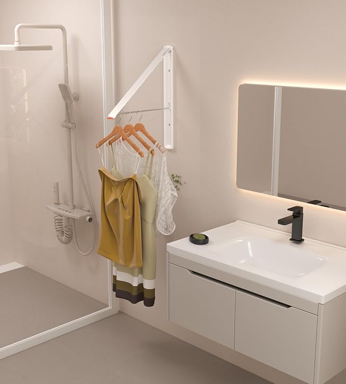 Dr.DJ Clothes Drying Rack, Wall-Mounted Retractable & Foldable Clothes Hanger - Image 7