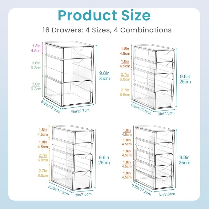 Vtopmart 4 Set Clear Desk Organizer, Pen Organizer - Image 2
