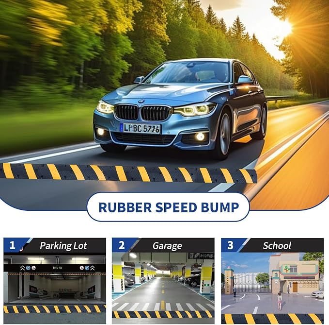 BESEA 6Feet Rubber Speed Bump, Road Parking, Parking Lot - Image 5