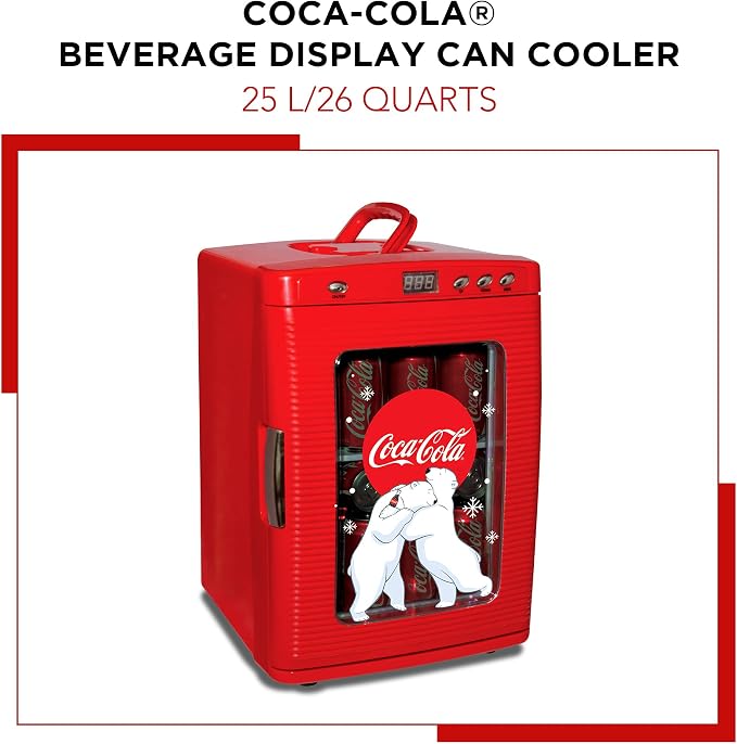 Coca-Cola 25L Retro Mini Fridge Polar Bear Design Portable Cooler/Warmer - Image 5