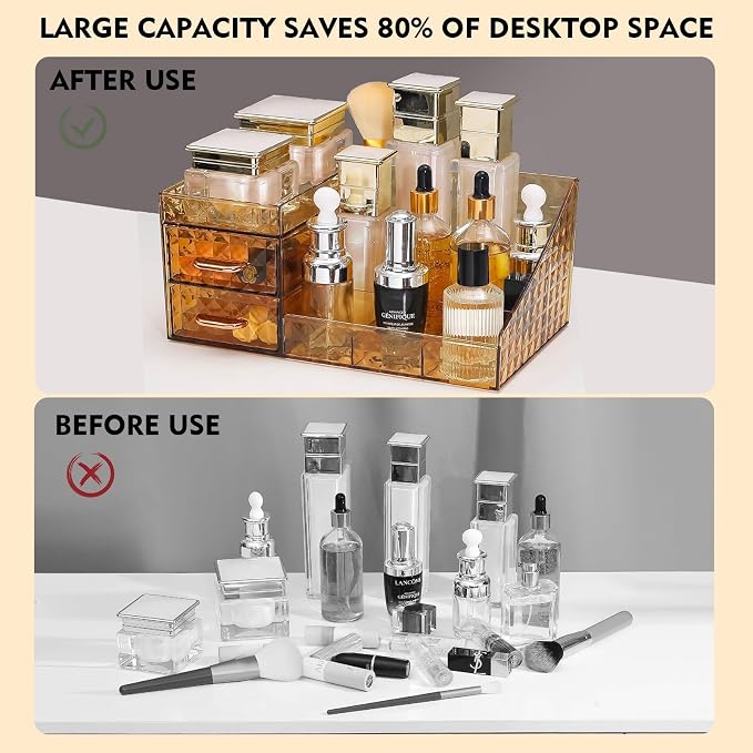 Clear Makeup Organizer for Vanity, Desk Makeup Caddy - Image 5