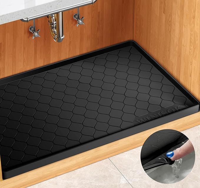 Silicone Under Sink Mat 22" x 22", kitchen Essentials and Gadgets, Shelf liner by Winisok