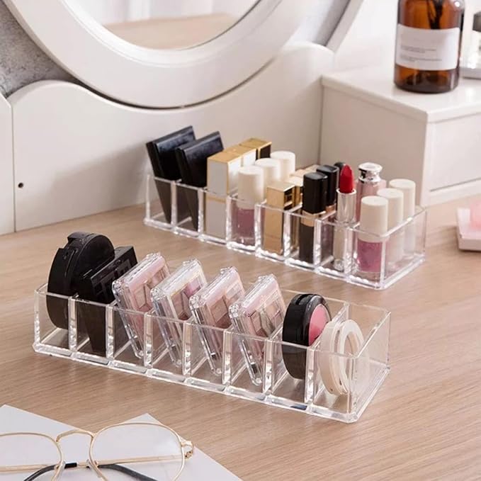 JUOPZKENN Transparent Acrylic Makeup Stand, 8 Spaces Eyeshadow Palette Organizer - Image 5
