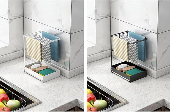 Collapsible Sink Holder Kitchen Tool Organizer Drain Tray - Image 9