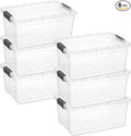 Superio Storage Bins with Lids- 6 Pack, 21 Qt Clear Boxes by Superio