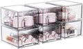 ZHIAI 6 Pack Clear Stackable Storage Drawer, Acrylic Drawer, Cosmetic Organizer by ZHIAI