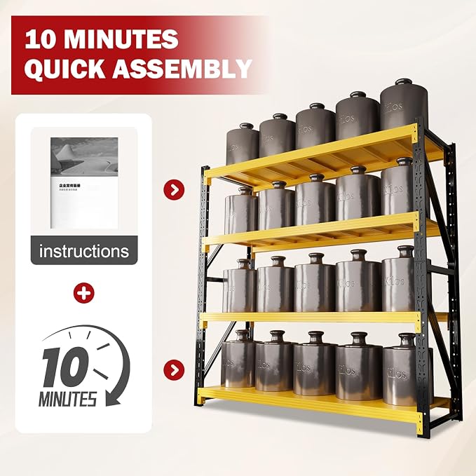 4000LBS Garage Shelving Heavy Duty, 79” H Storage Shelves, 4-Tier Adjustable - Image 7