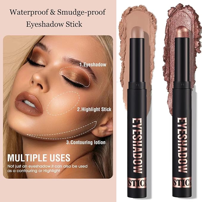Purple Mauve Eyeshadow Stick Blendable Cream Eyeshadow Hypoallergenic Neutral - Image 5