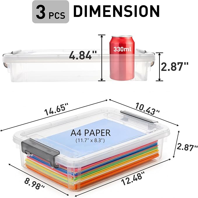 Citylife 3 PCS Plastic Storage Bins - Image 2