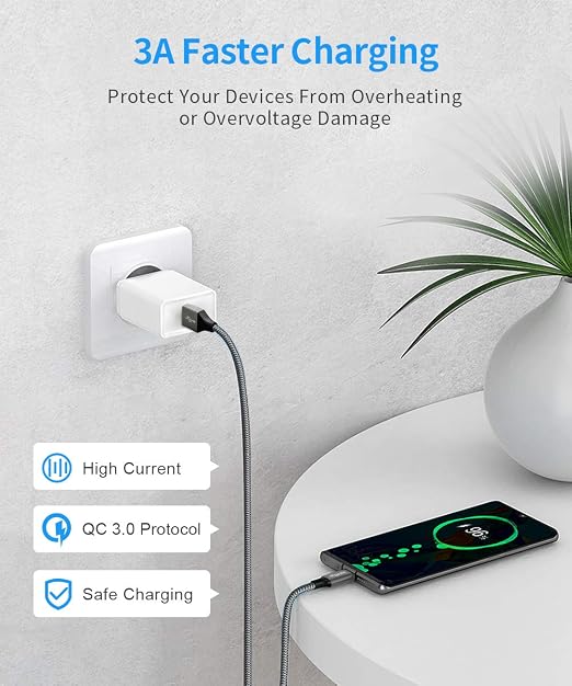 etguuds USB A to USB C Cable 5-Pack, Fast Charging Type C Charger Cord - Image 3