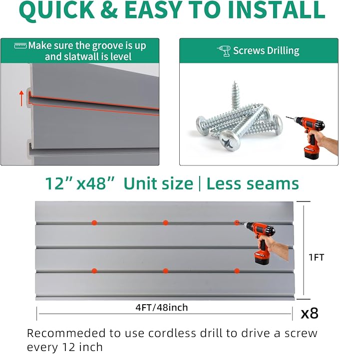 Slatwall Panels 4'x8' Garage Slat Wall Storage Systems - Image 6
