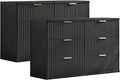 LEYAOYAO Fluted 6 Drawers Dresser Set of 2, Curved Profile Design, Dresser TV by LEYAOYAO-Findtheshiningpointofyourideallife%EF%BC%81