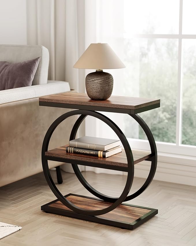 LITTLE TREE End Table, 3-Tier Side Table, Slim Sofa Side Table - Image 4