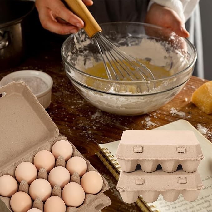 25 Pack Egg Cartons Bulk, 3x4 Style Reusable Empty Natural Paper Pulp Egg - Image 4