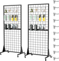 2-Pack 2'x5.5' Ft Gridwall Panel Display Stands 2'x5.5' Ft, Heavy Duty Floor by DEYEGELEA