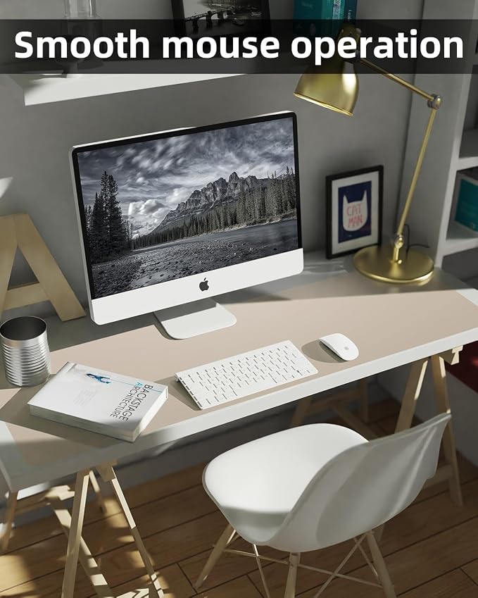 Leather Desk Pad Protector, Office Desk Mat, Large Mouse Pad, Non-Slip Desk - Image 4