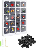 UCEC 20 Grids Clear Acrylic Pin Display Board & 50 PCS Rubber Pin Backs by UCEC
