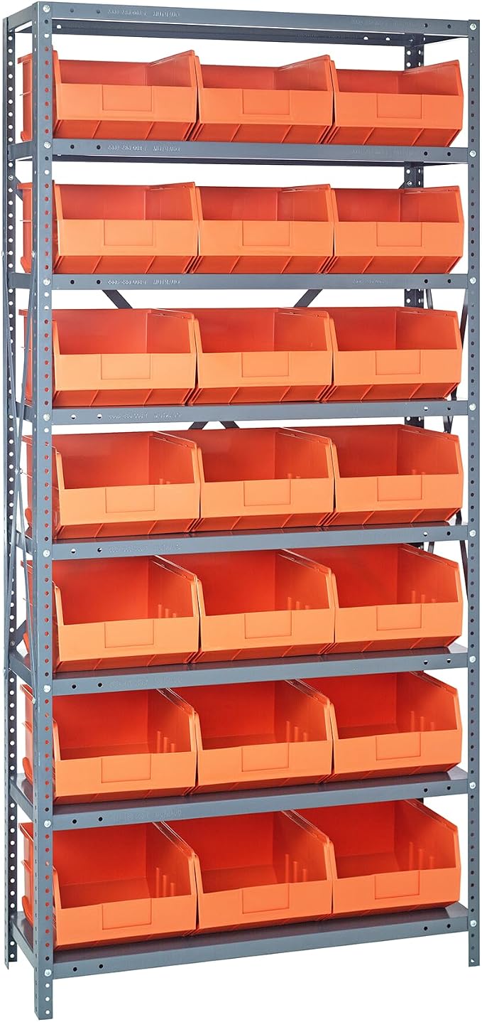 QUANTUM STORAGE SYSTEMS 2475-485OR Solid Heavy Duty 8 Shelves 21 Stackable by QuantumStorageSystems