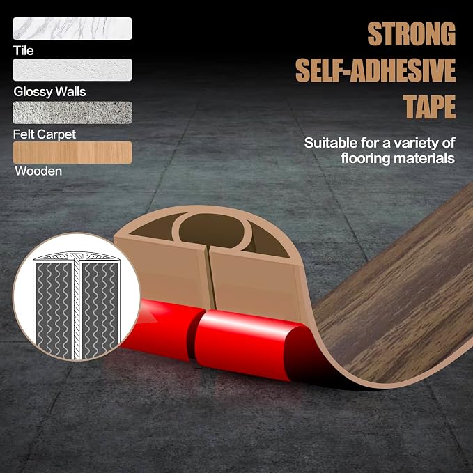 Floor Cord Cover Self Adhesive Cord Hider, 3.3FT Cable Management, Extension - Image 4