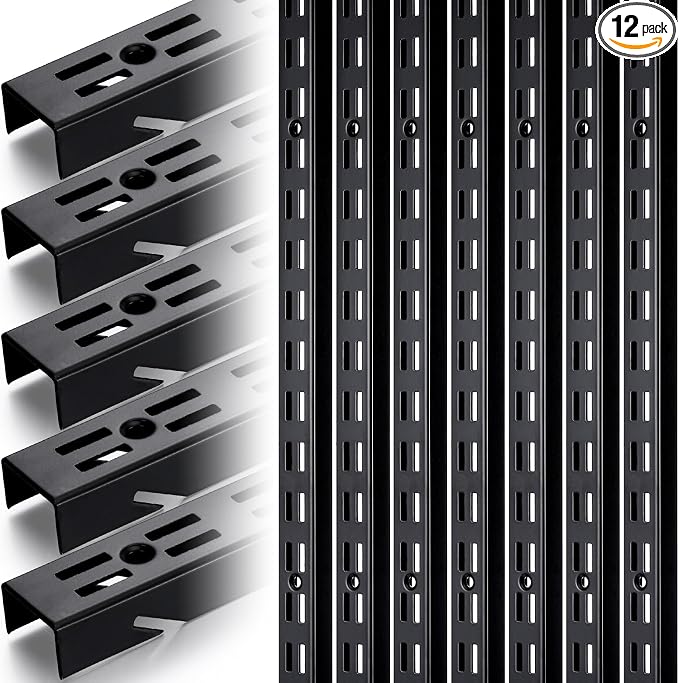 12 Pcs 47.5 Inches Shelf Rails Bracket Track Upright Closet System Hardware by Unknown