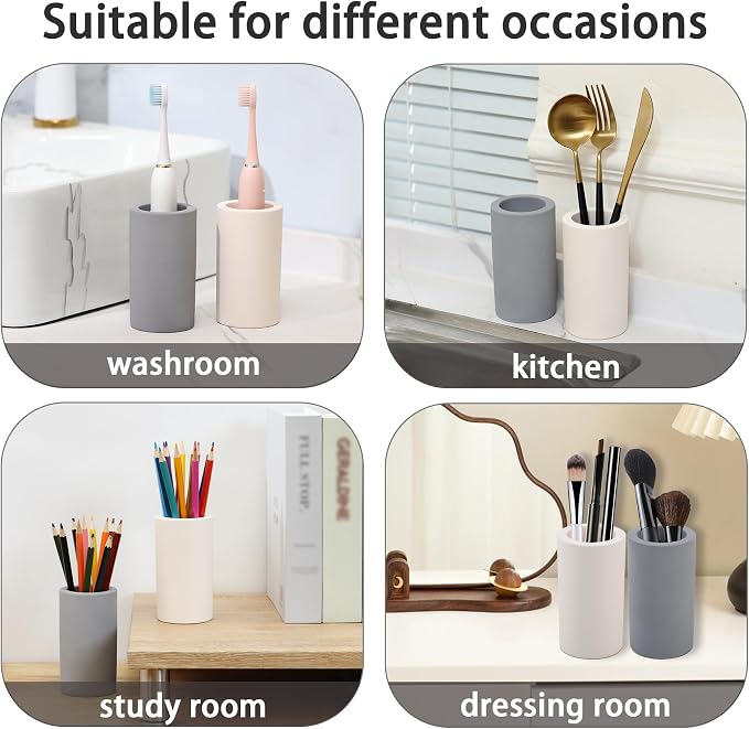 Diatomite Toothbrush Holder for Bathroom Sink, Countertop Organizer, Quick Dry - Image 6