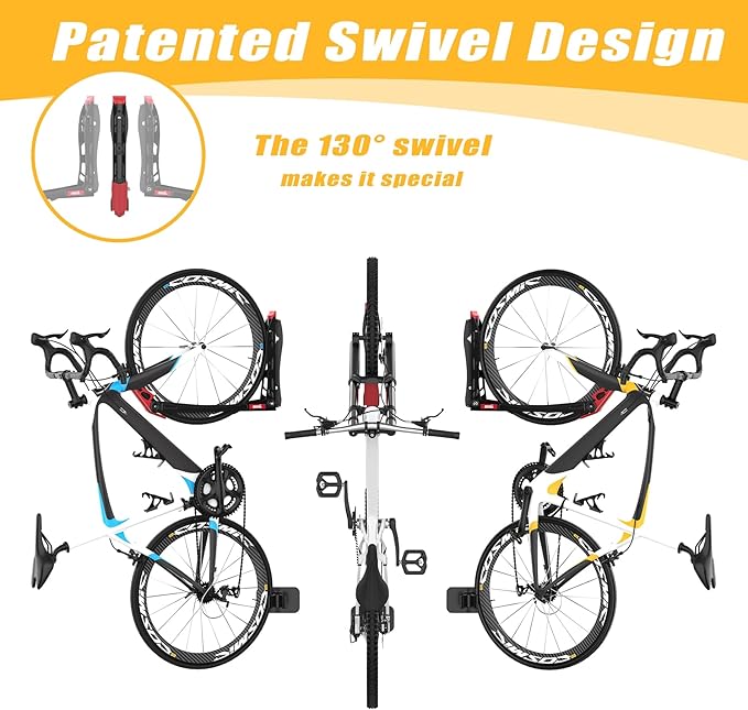 TORACK BIKEPAL No Lift Swivel Bike Rack, Space Saving Vertical Wall Mount Bike - Image 3