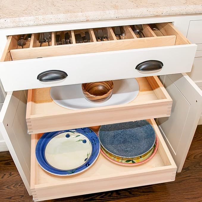 16”W x 21”D x 3‘’H Soft Close Slide Out Wood Drawer Organizer - Image 2